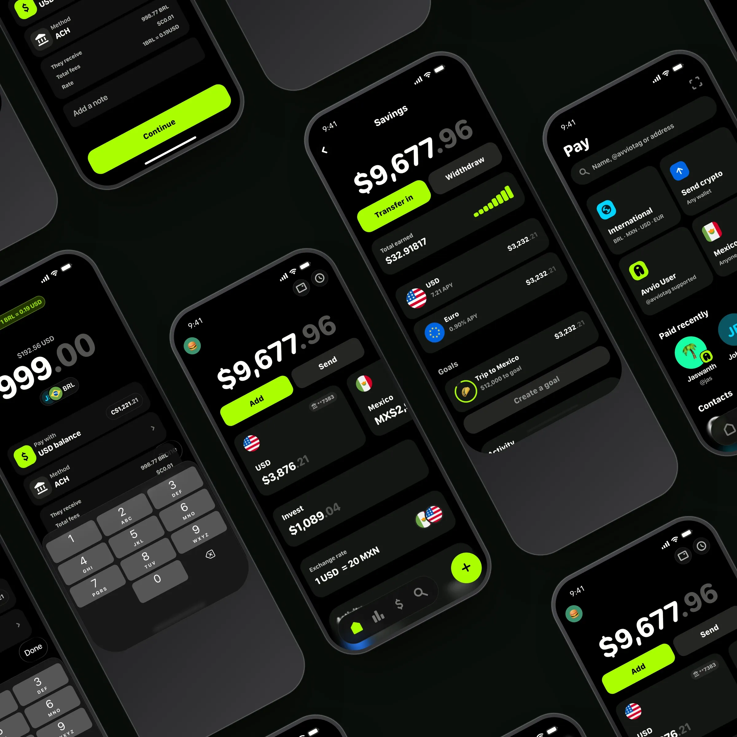 Avvio app screens